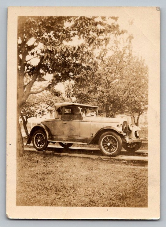 Vintage 1927 Willys Whippet Roadster Antique Car Sepia Snapshot