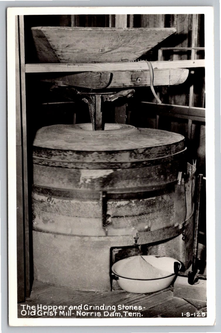 1930s Norris Dam Tennessee Grist Mill Grinding Stones Vintage