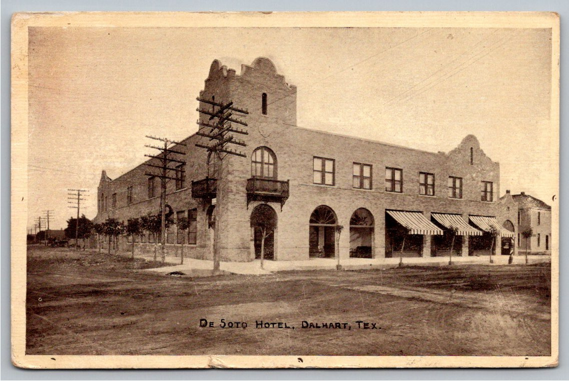 1910s De Soto Hotel Postcard: Historic Dalhart, Texas Landmark