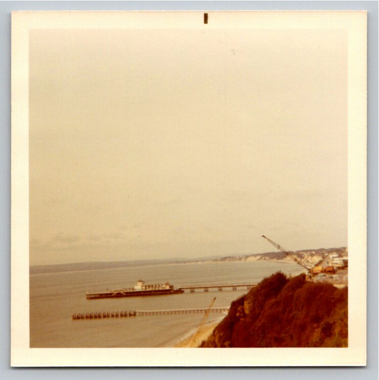 Vintage 1970 Bournemouth Pier & English Channel Coast Snapshot