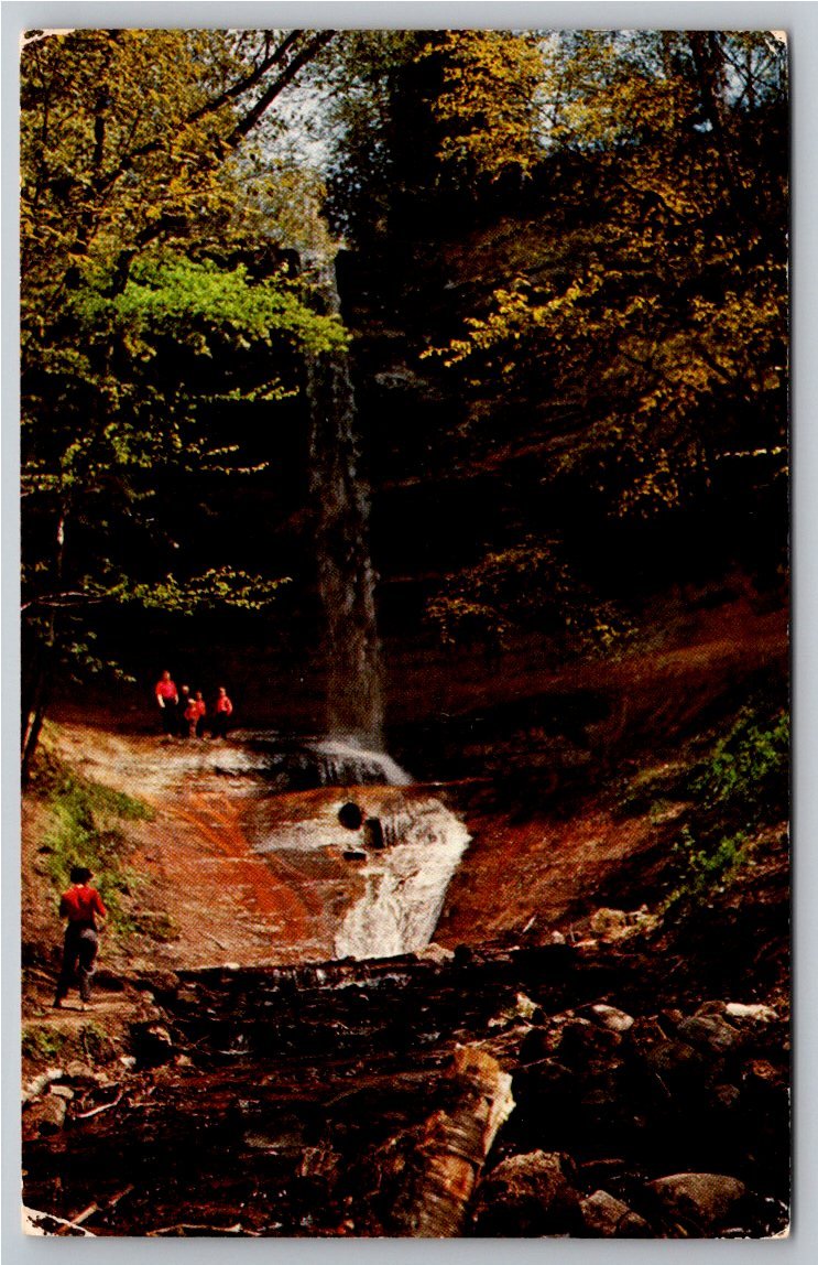 1960 Vintage Munising Falls Michigan Postcard by L. L. Cook Co.