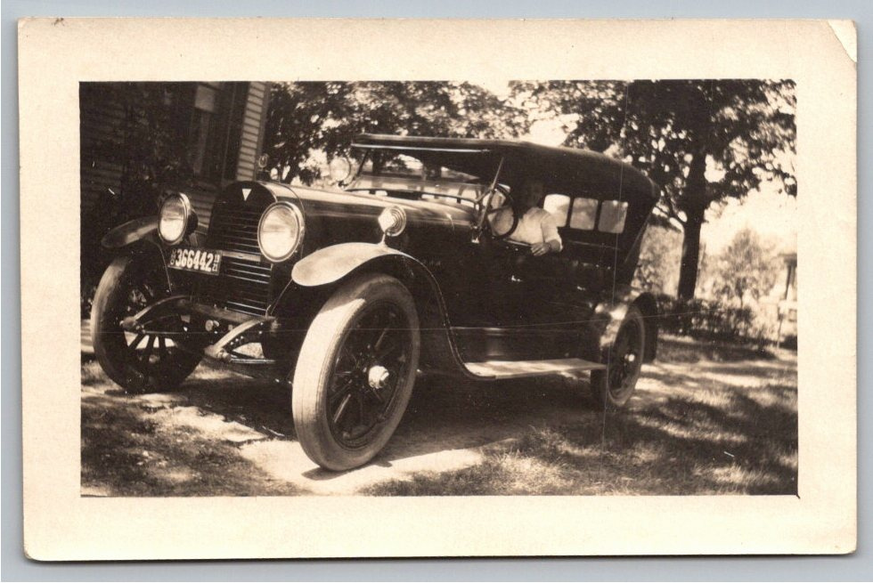 Vintage 1920 Hudson Speedster Touring Car Black & White Photo