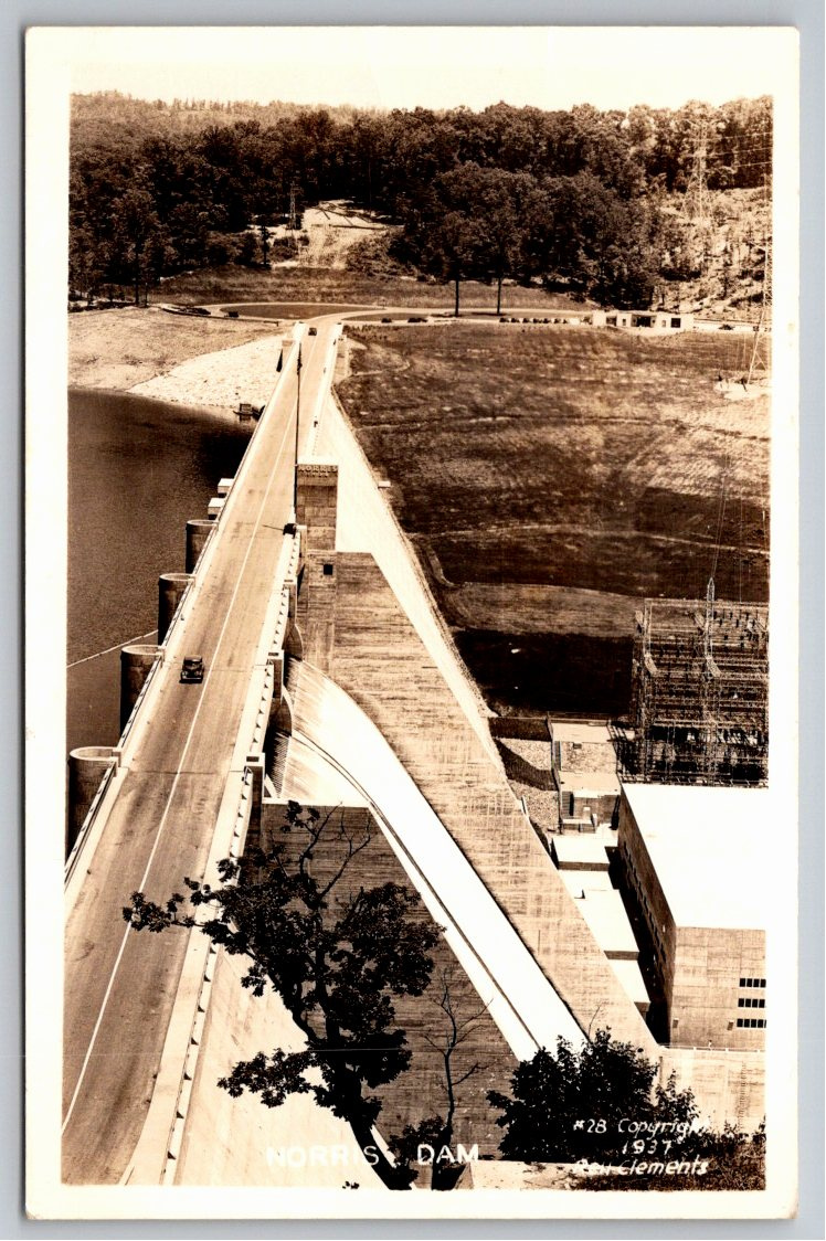 1937 Norris Dam Tennessee TVA Engineering Real Photo Postcard