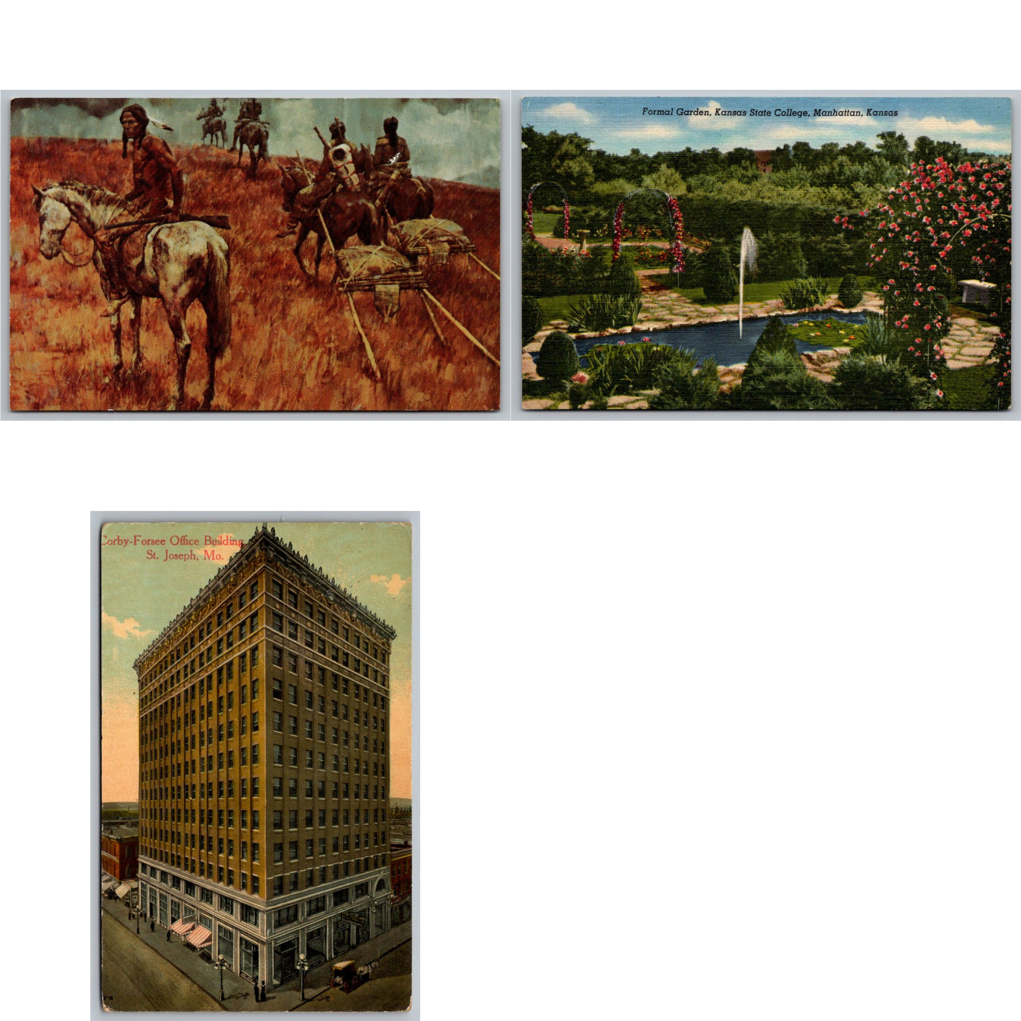 Vintage Greenfield Massachusetts High School Postcards Lot of 3