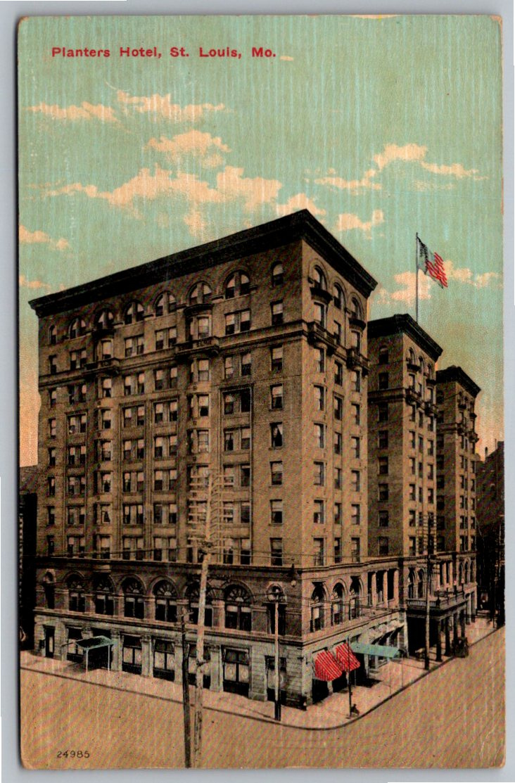 1912 Planters Hotel St. Louis Missouri Vintage Color Postcard