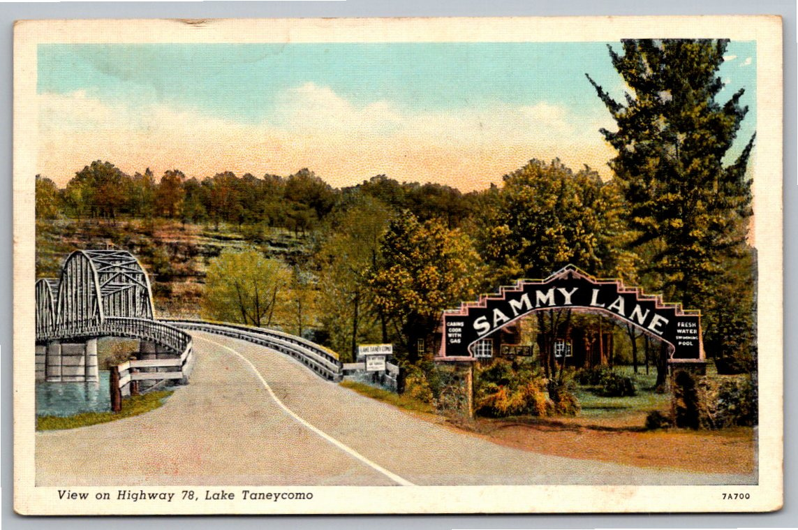 1937 Sammy Lane Resort & Lake Taneycomo Bridge Branson MO