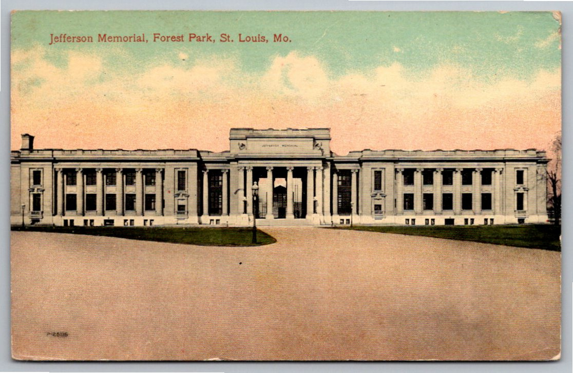 Vintage 1914 Jefferson Memorial Postcard: St. Louis Forest Park