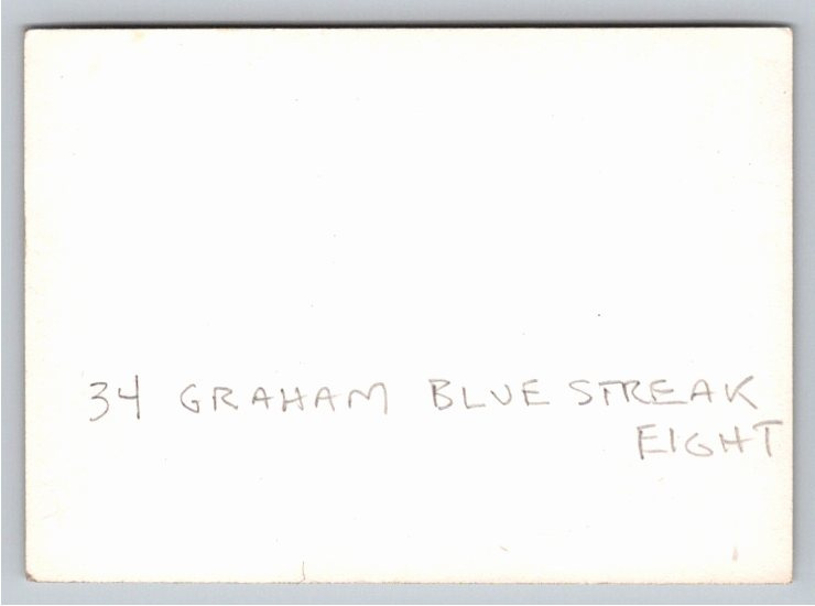 1934 Graham Blue Streak Eight Vintage Snow Snapshot Photograph - Back / Reverse View