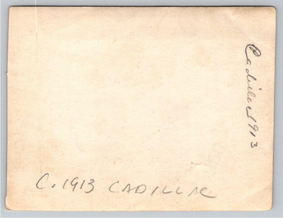 Vintage 1913 Cadillac Touring Car Street Photograph Snapshot - Back / Reverse View