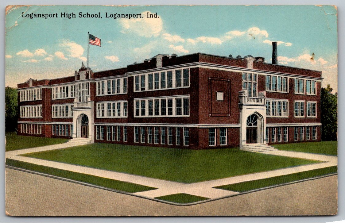 1915 Logansport High School Postcard | Cass County Indiana