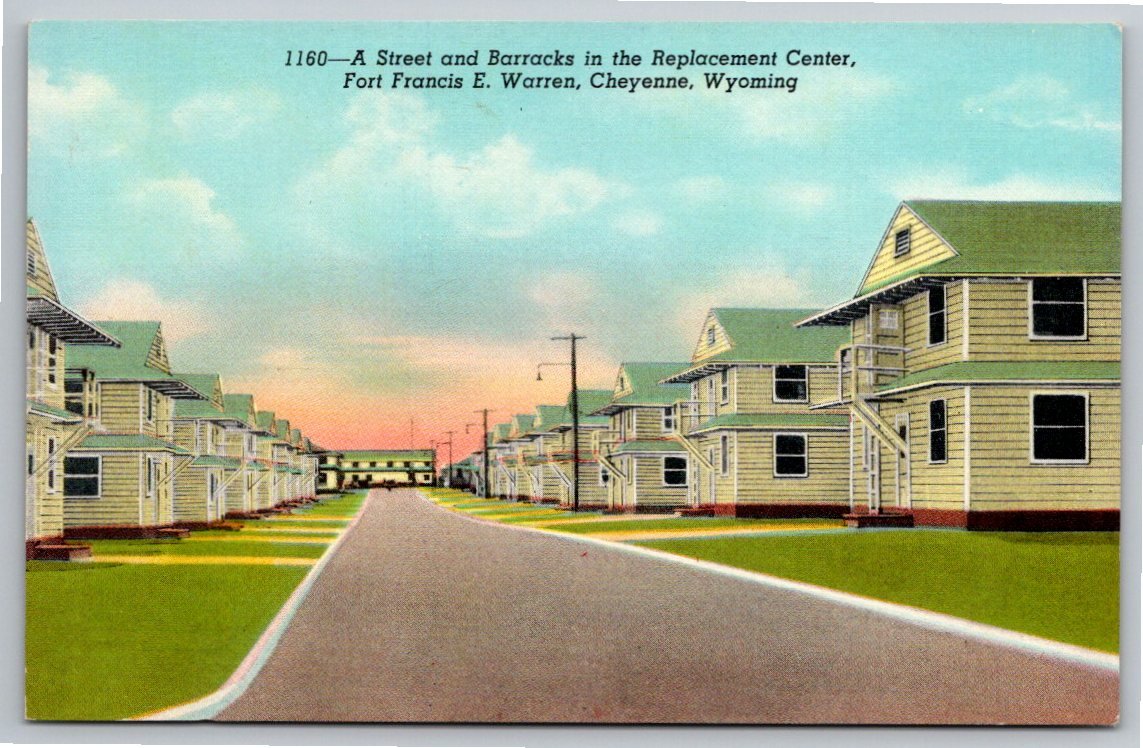 Vintage Fort Francis E. Warren Postcard: WWII Cheyenne Wyoming