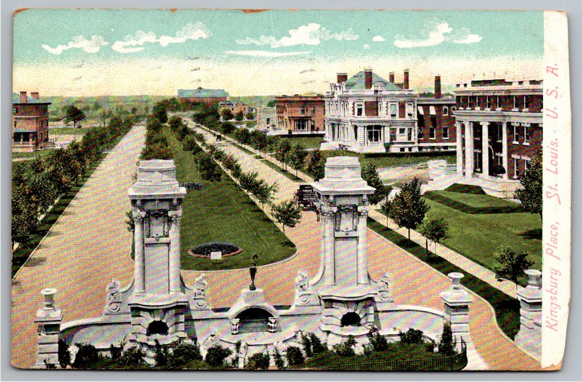 1908 Kingsbury Place Gates St. Louis Missouri Vintage Postcard
