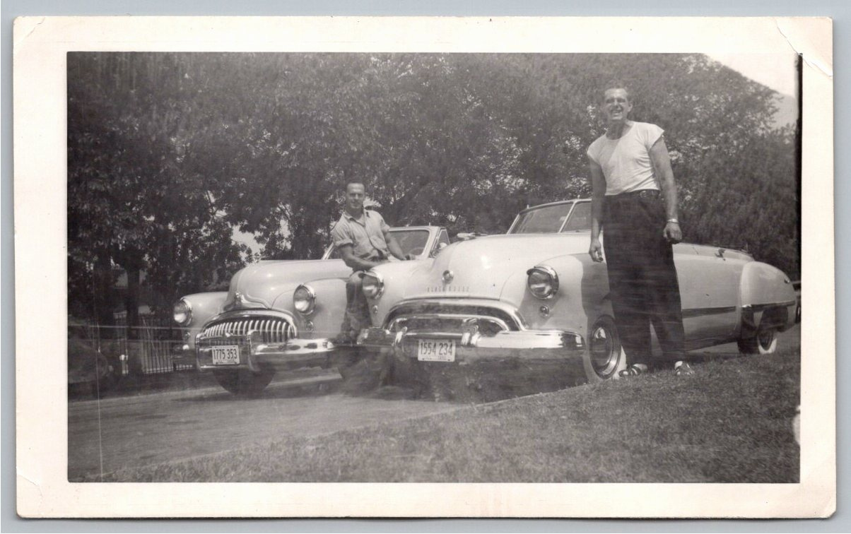 1948 Buick & Oldsmobile Convertible Cars Vintage B&W Photo Print