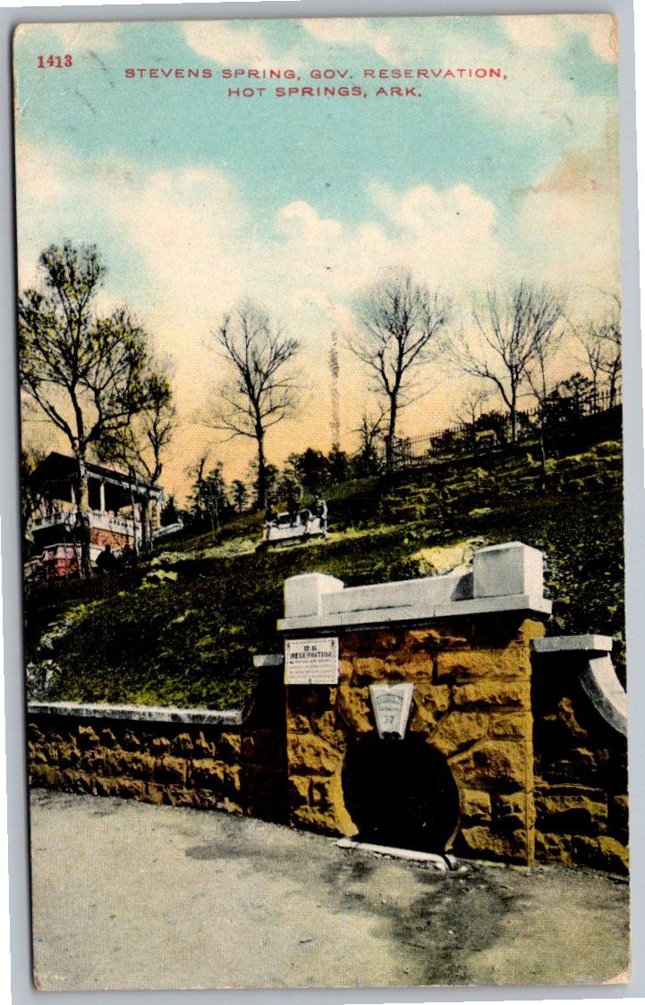 1910 Stevens Spring Postcard Hot Springs Government Reservation