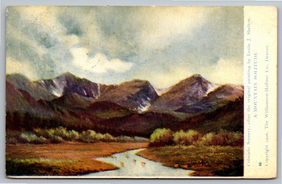 1906 Leslie Skelton 'A Mountain Solitude' Colorado Art Postcard