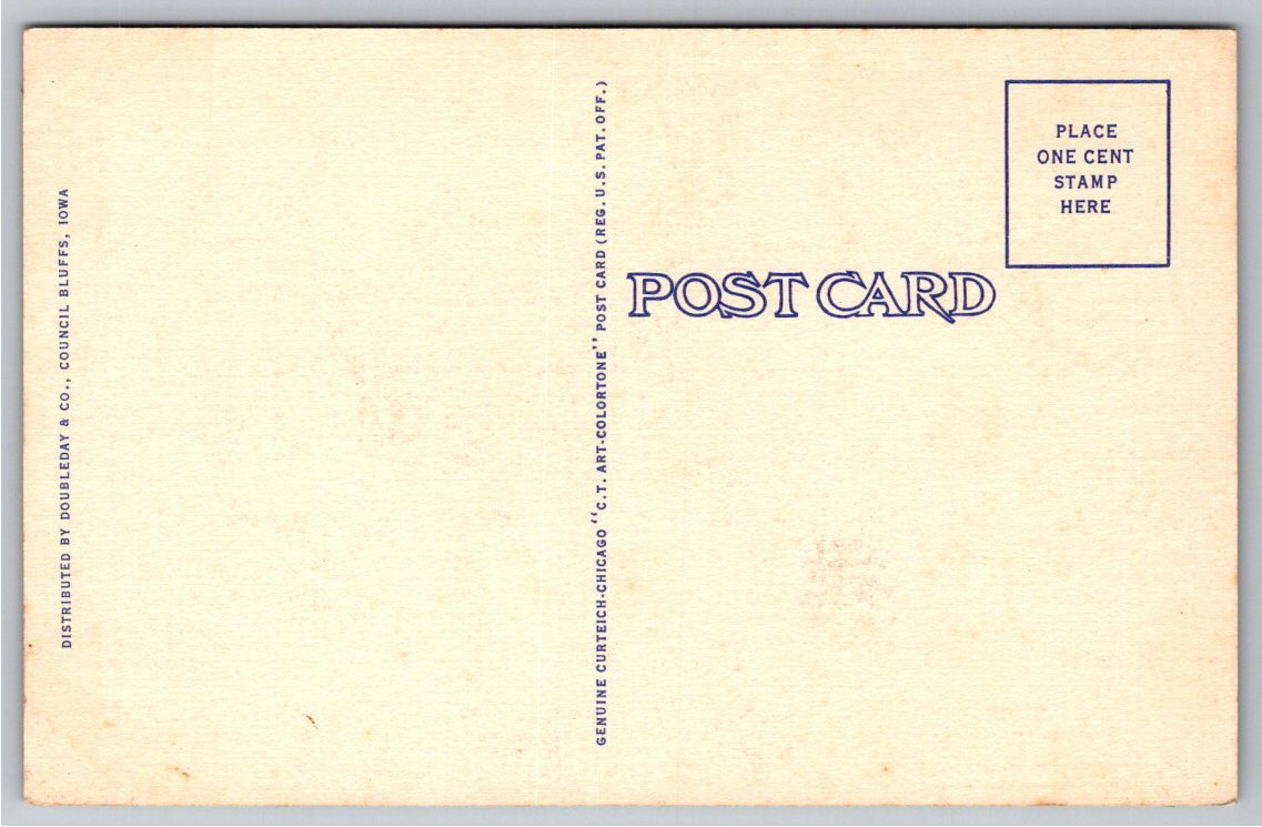 Vintage 1939 Sharkey Famous Bucking Bull Western Rodeo Postcard - Back / Reverse View