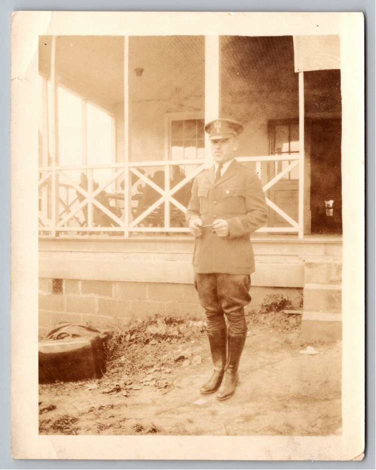 1910s WWI Red Cross Officer Captain Bryant Sepia Photo Snapshot