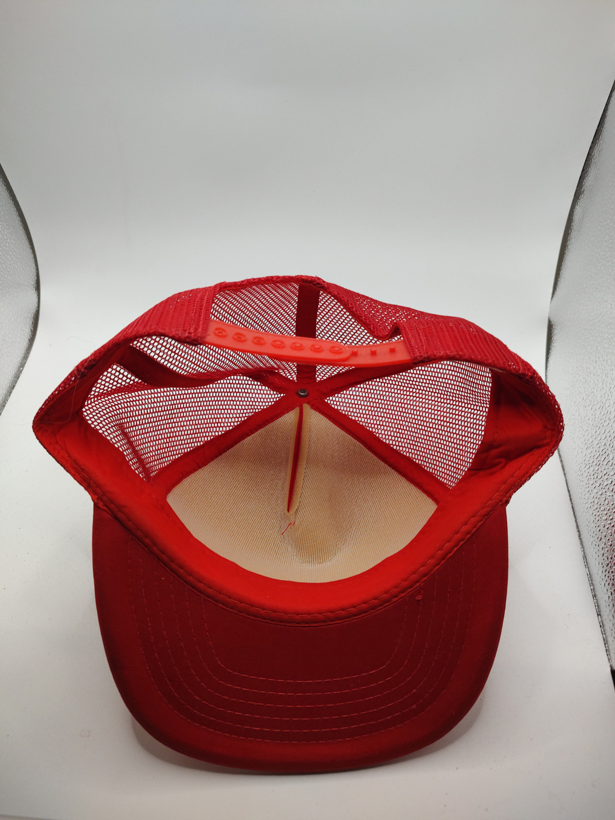 Vintage Cash For Cans Red Mesh Foam Trucker Snapback Hat - Angle / View 2