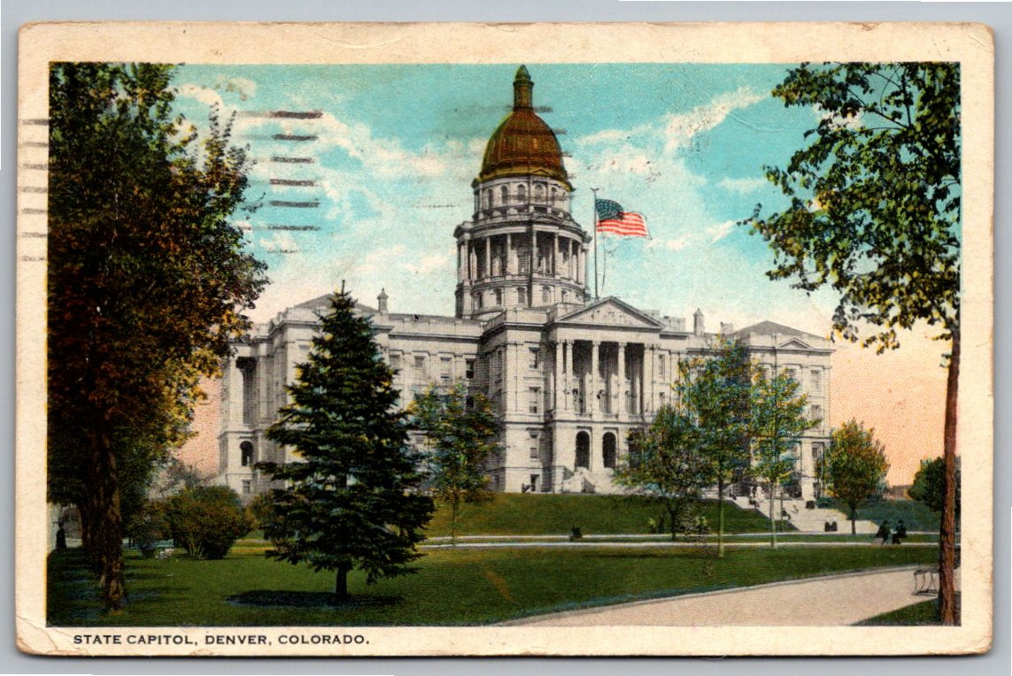 1928 State Capitol Building Denver Colorado Gold Dome Postcard