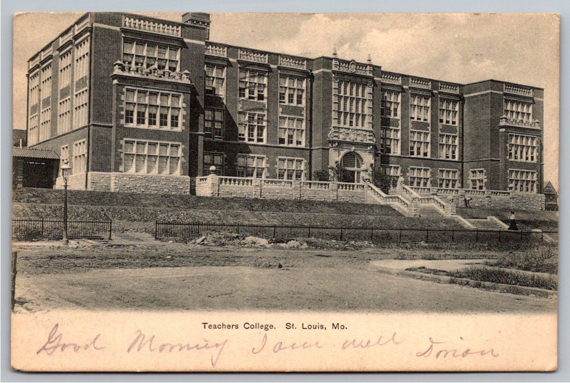 Antique 1906 St. Louis Teachers College Undivided Back Postcard
