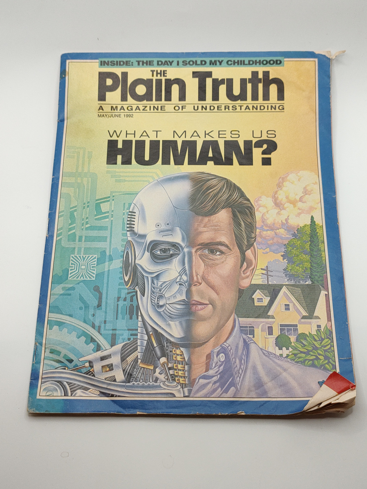Vintage May/June 1992 The Plain Truth Magazine Human Cyborg Cover