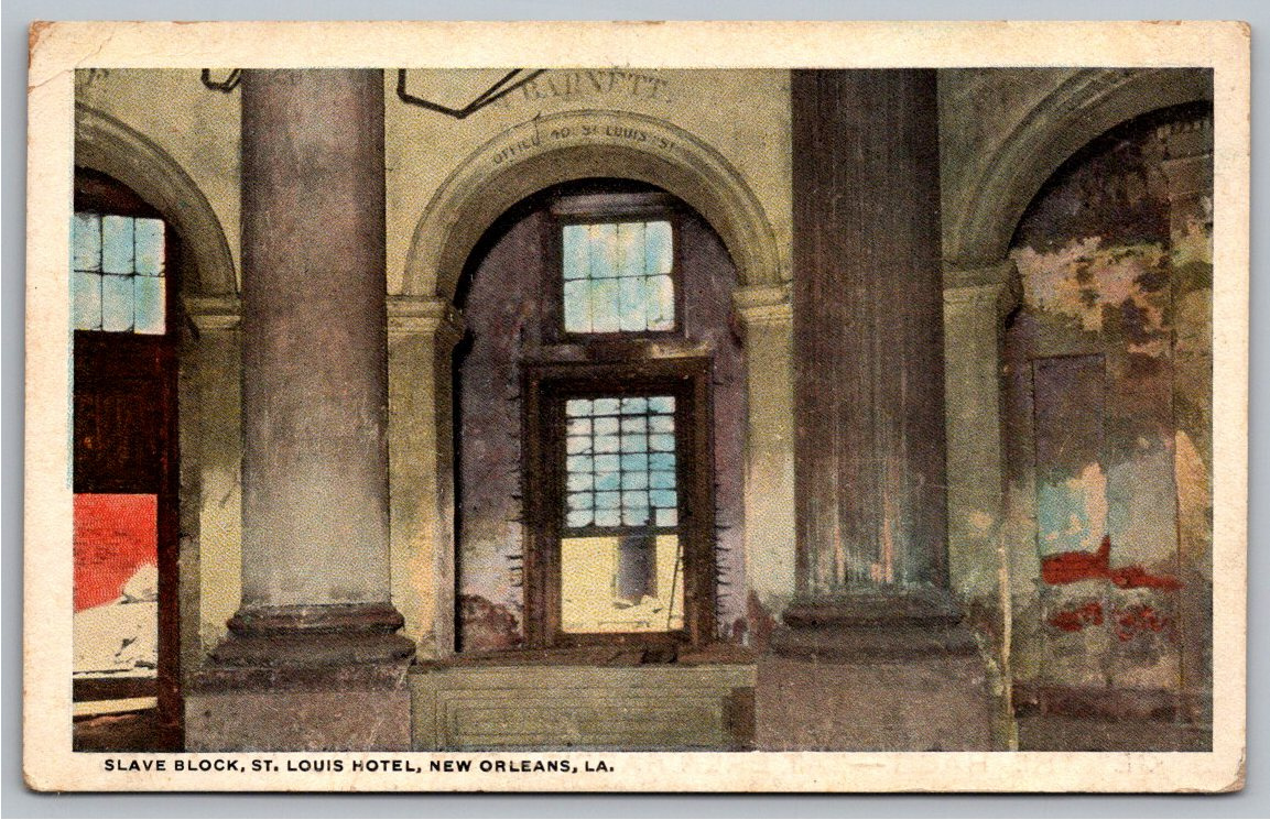 Vintage 1910s St. Louis Hotel Slave Block Rotunda Postcard New