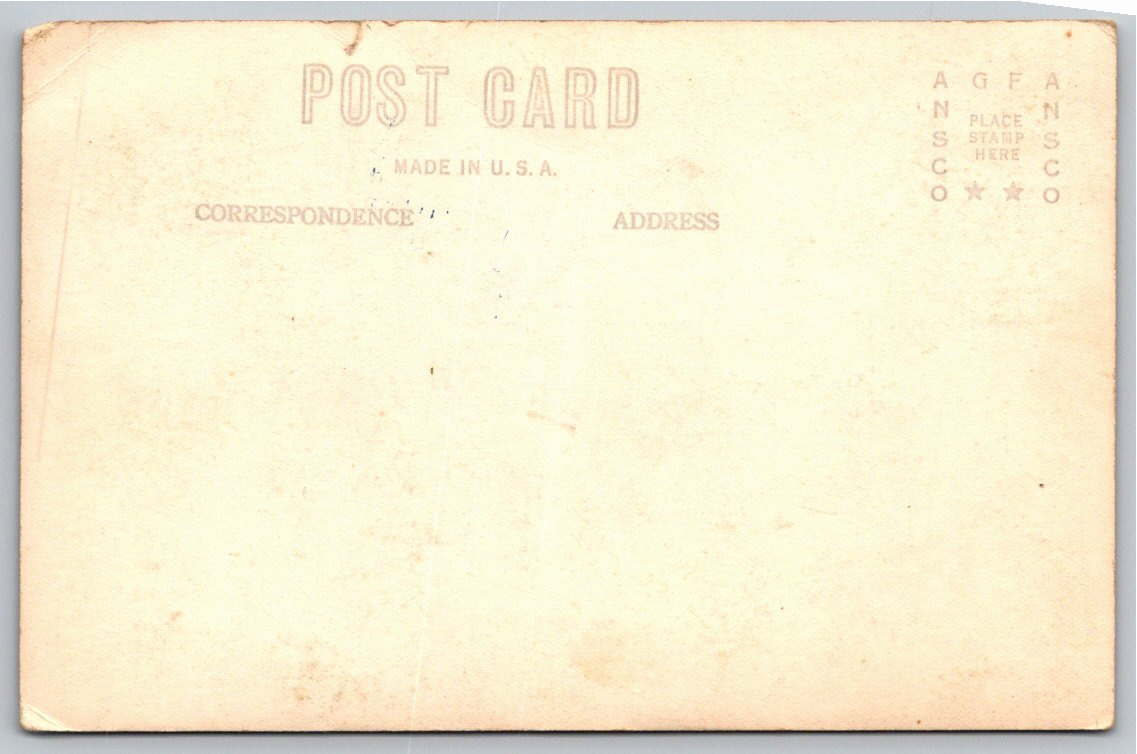 Vintage 1930s St. Catherine Church on the Rock RPPC Postcard - Back / Reverse View