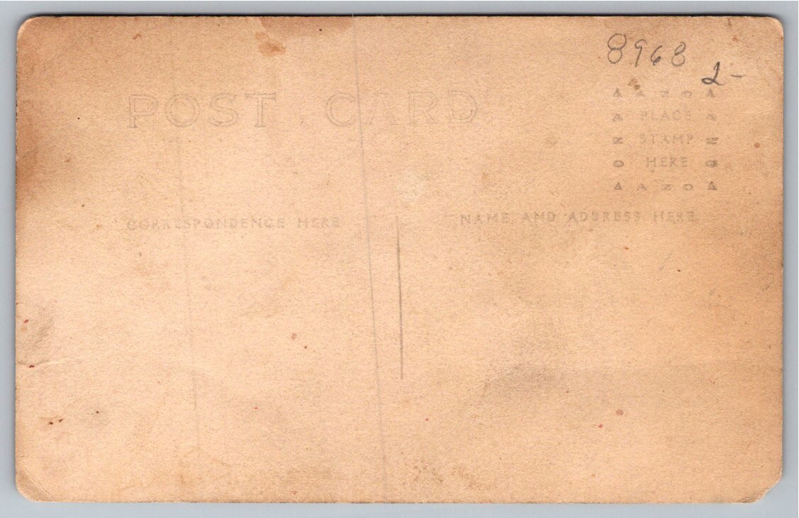 Antique Early 1900s Family Portrait Outdoor RPPC AZO Postcard - Back / Reverse View