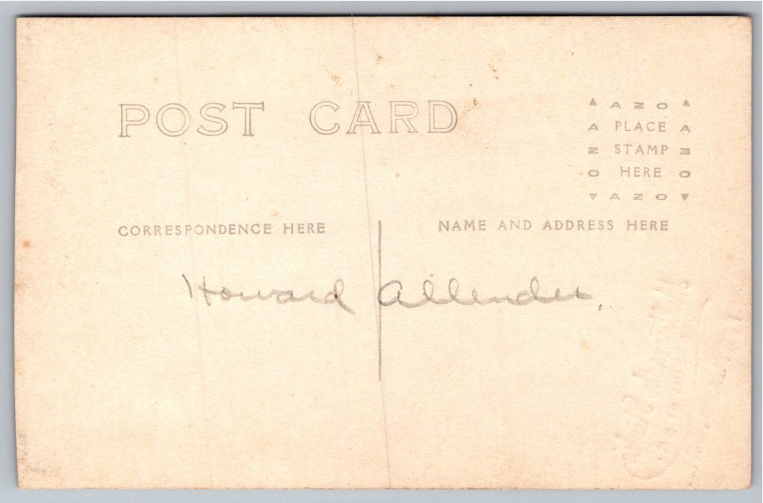 WWI US Army Soldier in Campaign Hat RPPC Portrait: Howard - Back / Reverse View