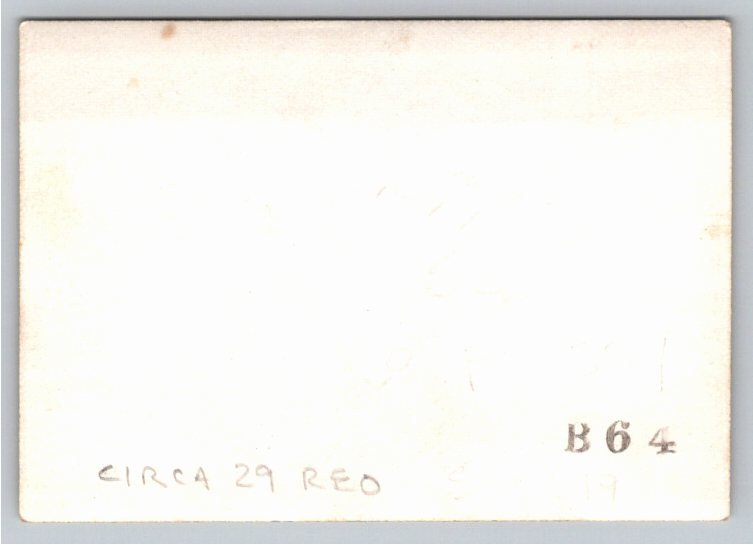 1929 REO Sedan Auto Mechanic Engine Repair Vintage B&W Snapshot - Back / Reverse View