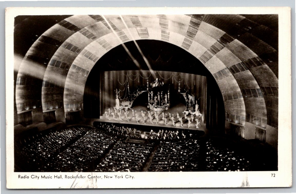 1940s Radio City Music Hall Stage Performance Vintage NYC RPPC