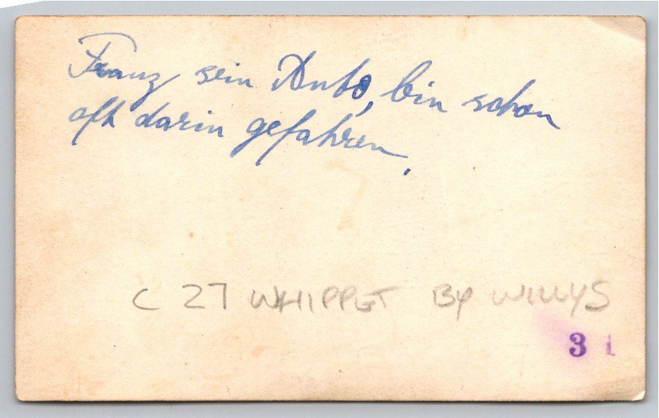 Vintage 1927 Willys Whippet Sedan Photo Snapshot - Driver - Back / Reverse View
