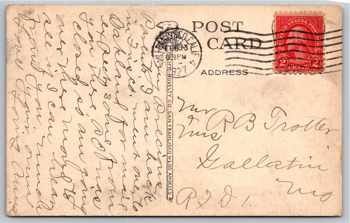 1927 Southern Pacific Ferry Steamer Santa Clara Vintage Postcard - Back / Reverse View