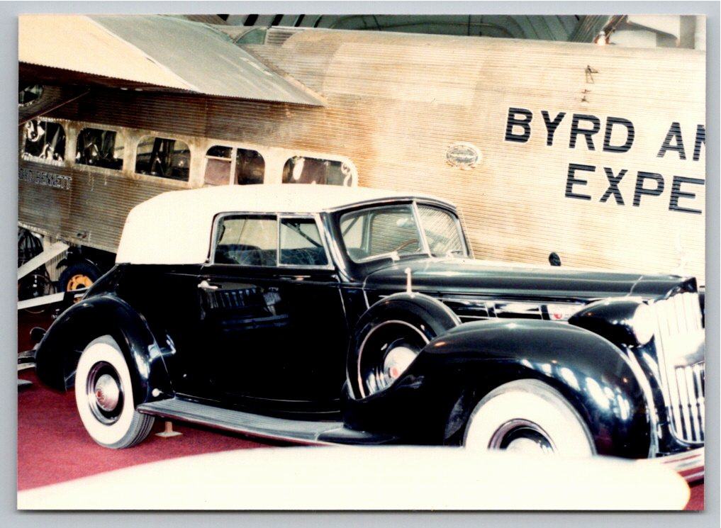 Vintage 1980s Photo Packard Car & Byrd Ford Trimotor Plane