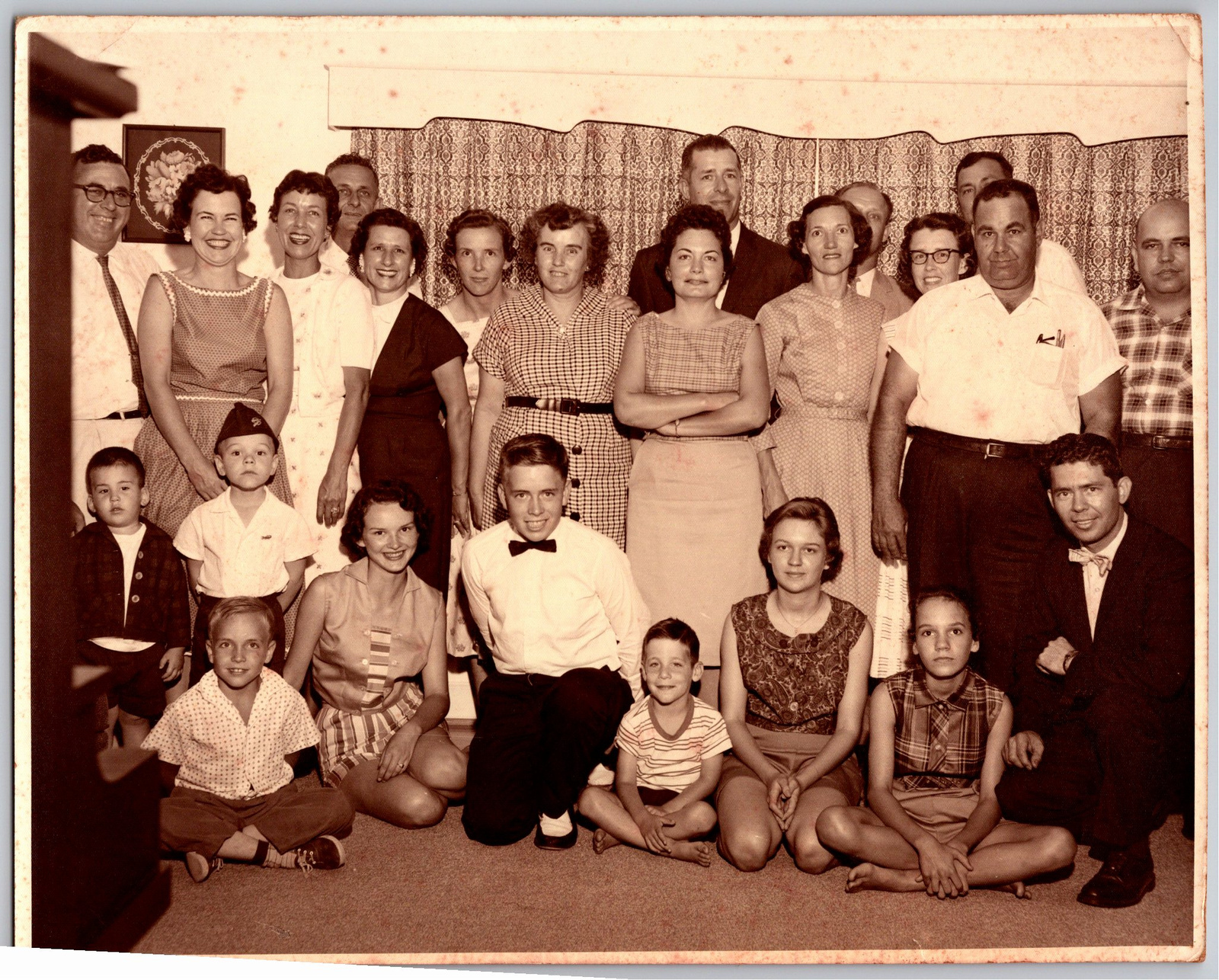 Vintage 1960 Winston-Salem NC Large Family Reunion Photograph