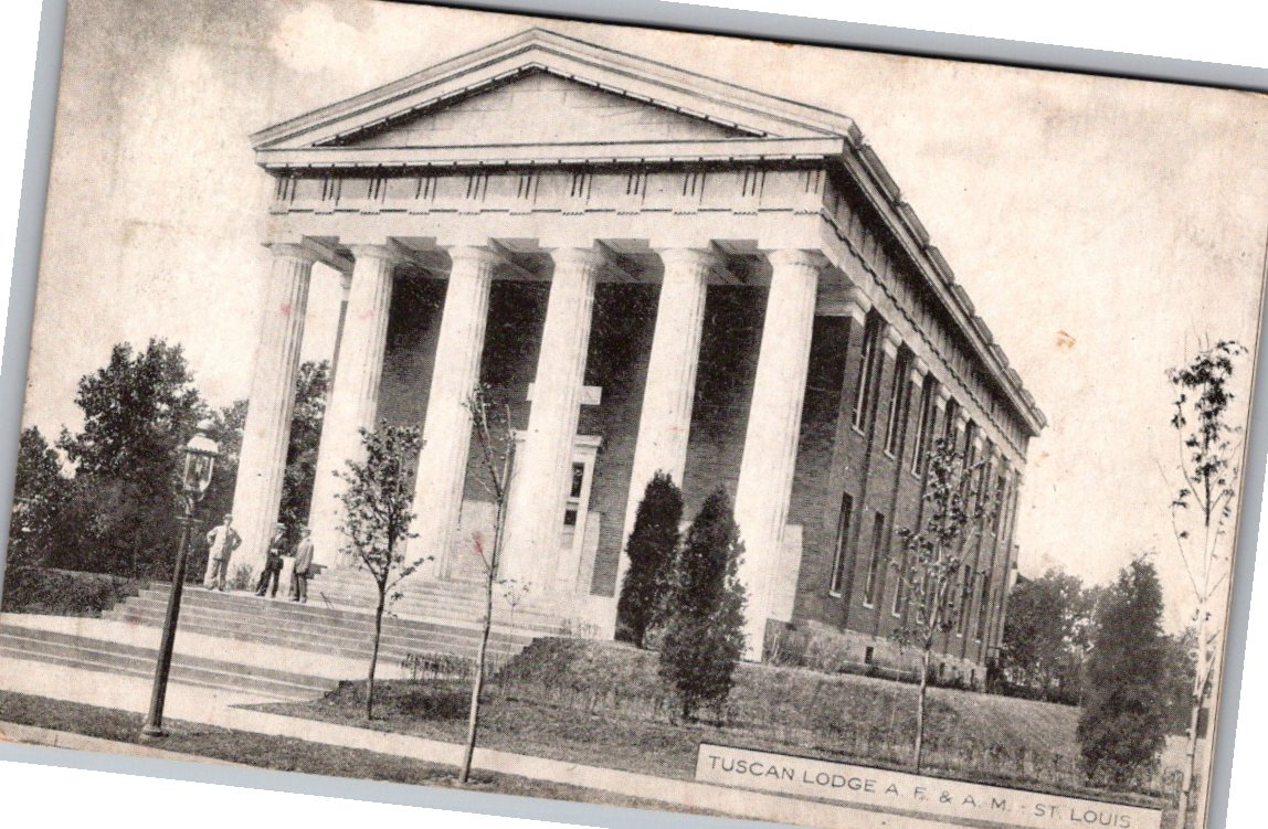 1909 St. Louis Tuscan Lodge A.F. & A.M. Masonic Postcard Set - Angle / View 3