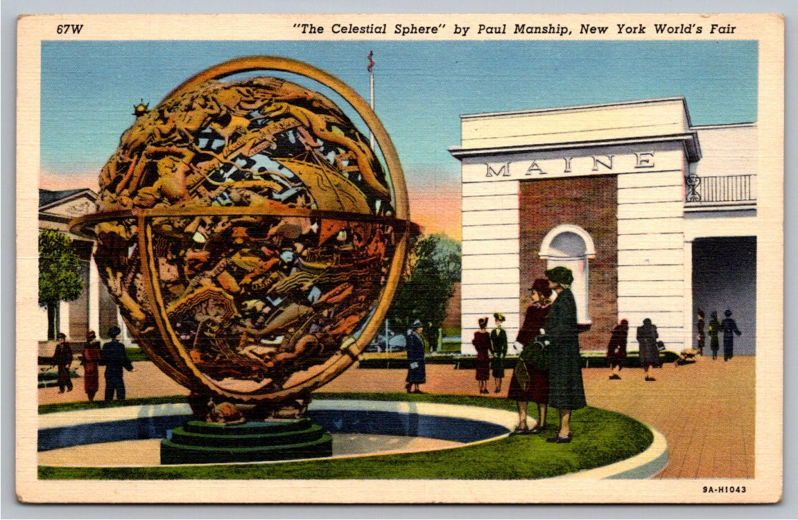 1939 New York World's Fair Celestial Sphere Postcard | Paul