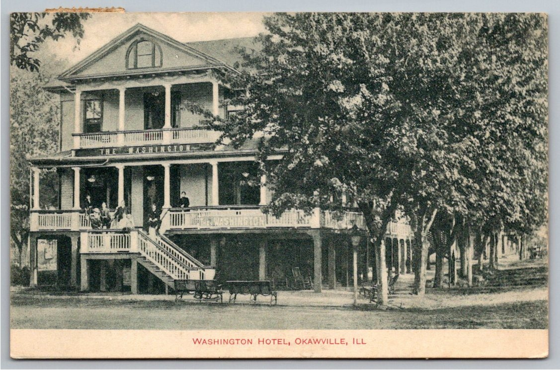 1908 Washington Hotel Okawville Illinois Vintage Divided Back