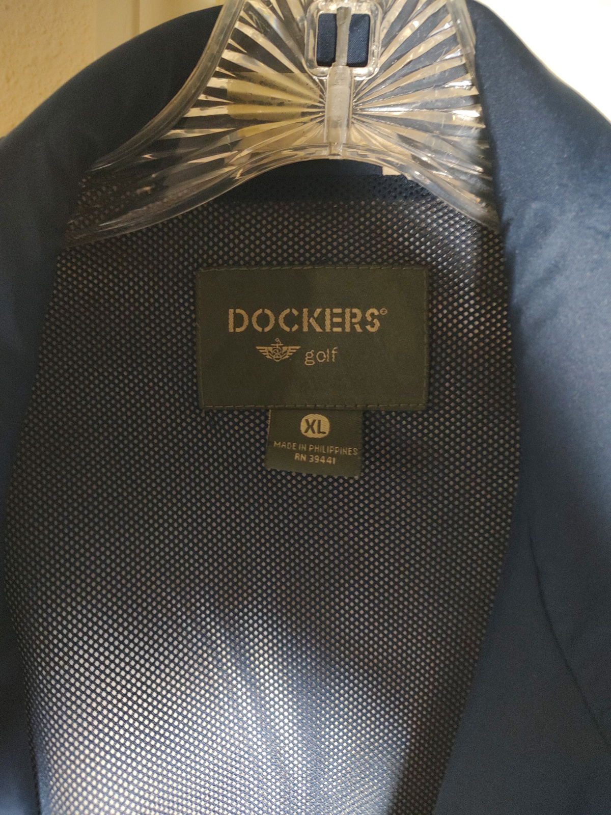 Vintage Dockers Golf Mens XL Windbreaker Jacket Full Zip - Angle / View 3