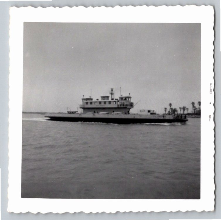 Vintage 1961 Car Ferry Snapshot Photo: Mid-Century Maritime