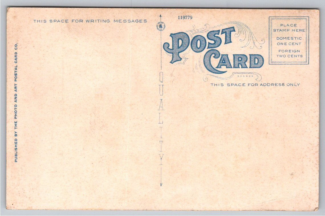 1920s Centre Market Building Newark NJ Antique Color Postcard - Back / Reverse View