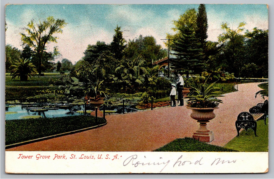 1907 Tower Grove Park Lily Ponds St. Louis Postcard | Erker Bros