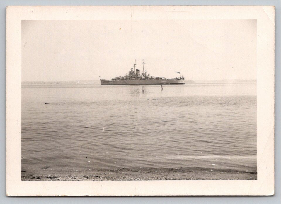 Vintage 1949 USS Rochester Heavy Cruiser Photo in Newport, RI