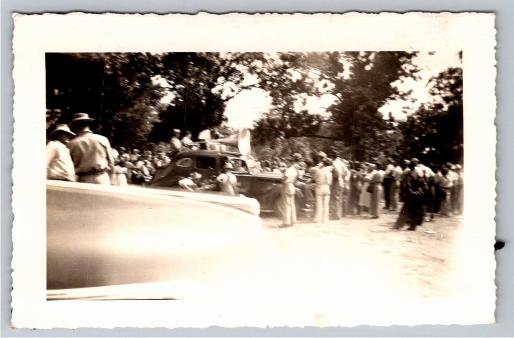 Vintage 1930s Parade Sound Car & Loudspeaker B&W Snapshot Photo