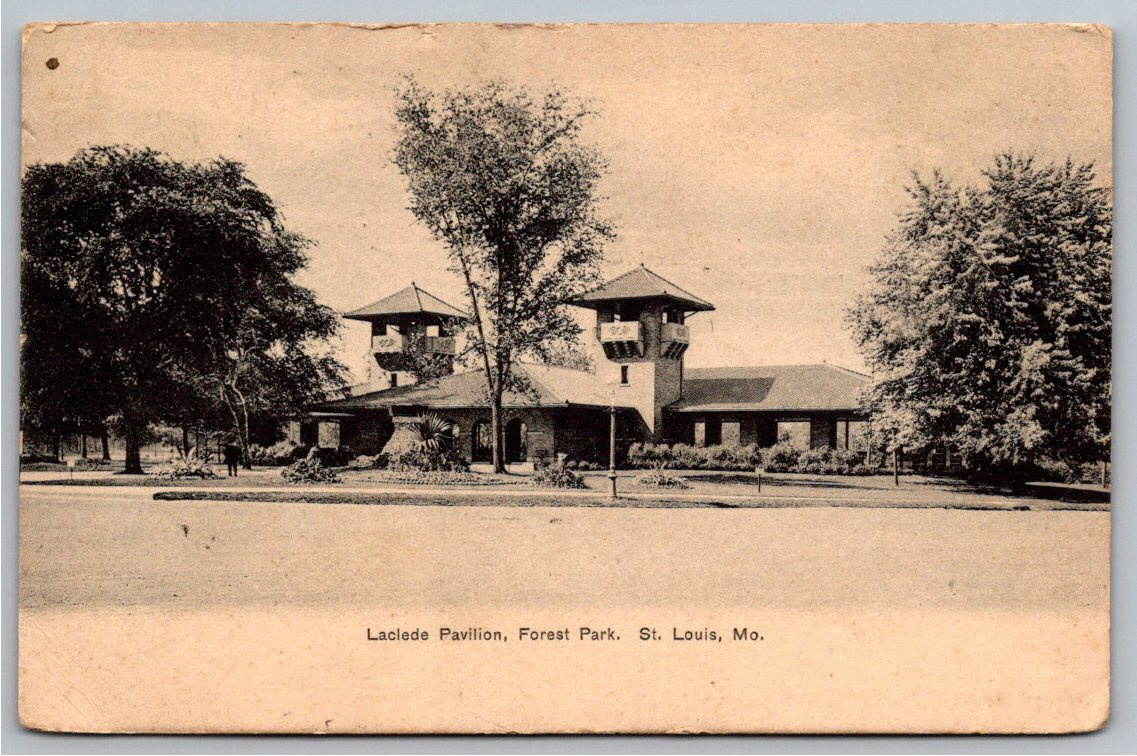 1908 Laclede Pavilion Postcard: Forest Park St. Louis Missouri