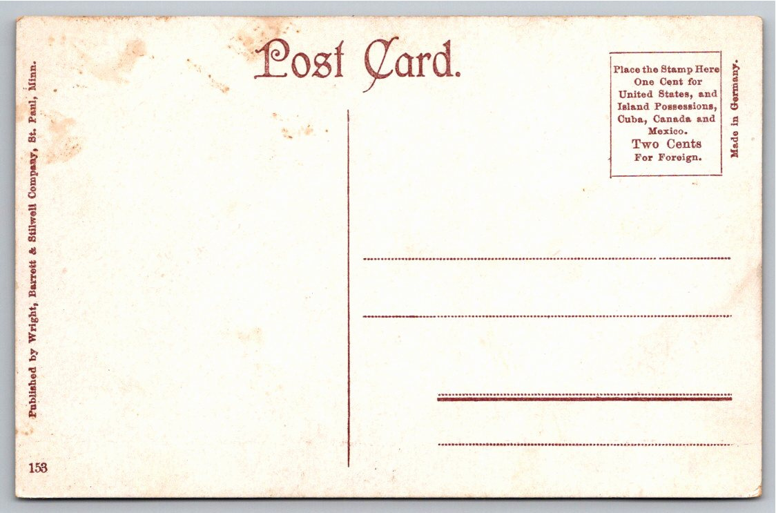 1908 Como Park Lily Pond St. Paul Minnesota Vintage Postcard - Back / Reverse View