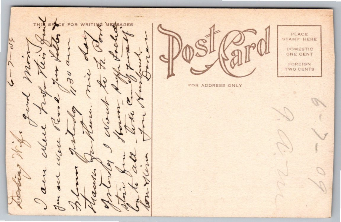 1909 Autumn Foliage Landscape Postcard: When the Leaves Begin to - Back / Reverse View