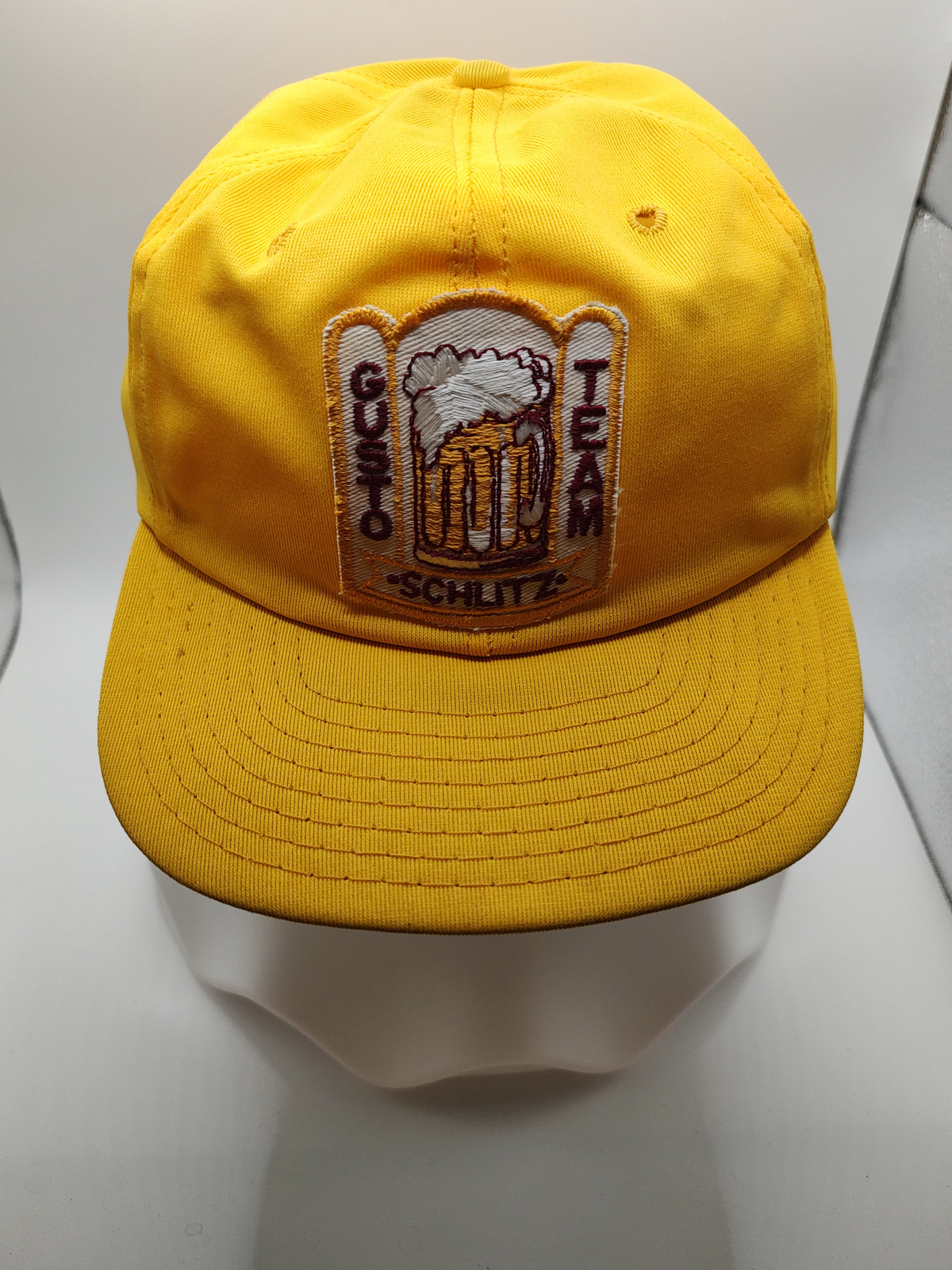 Vintage Schlitz Beer Gusto Team Snapback Hat with Green Underbrim