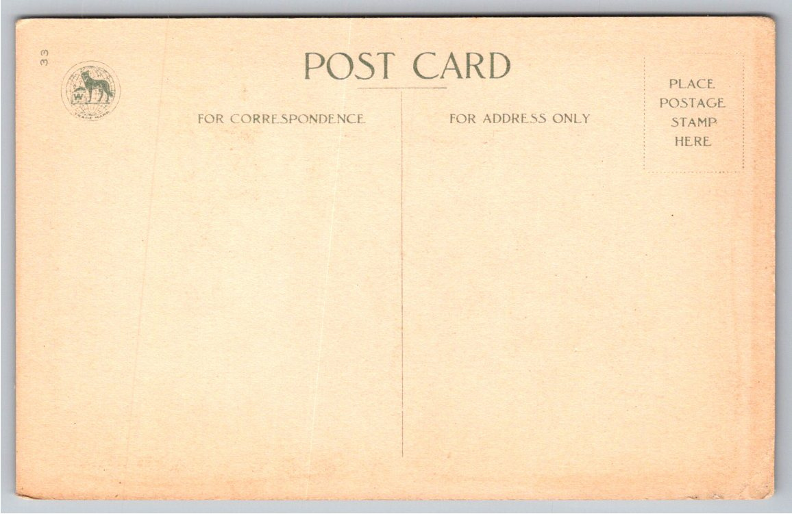 1910s Thanksgiving Wishes Vintage Postcard: Hay Wagon & Hearth - Back / Reverse View