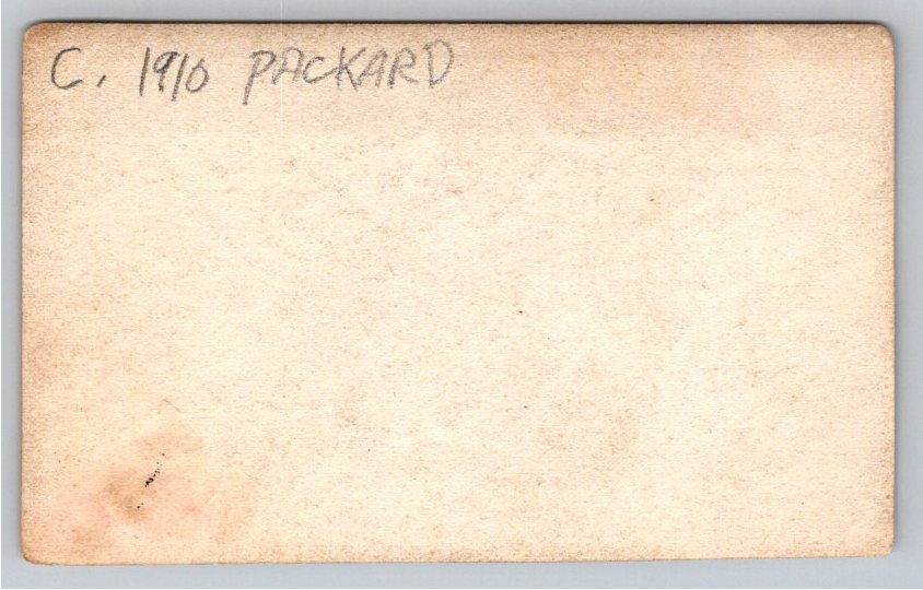 c. 1910 Packard Touring Car Stuck in Mud Real Photo Postcard - Back / Reverse View